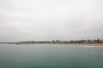 Cloudy view of the Newport beach