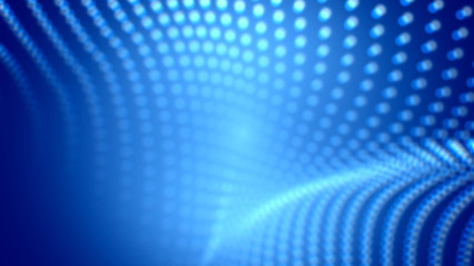 Obraz premium Dot white blue wave light screen gradient texture background. Abstract technology big data digital background. 3d rendering.