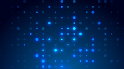 Dot blue pattern screen led light gradient texture background. Abstract  technology big data digital background. 3d rendering.
