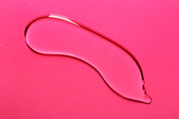 Shower gel on color background