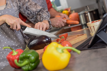 Cutting of vegetables