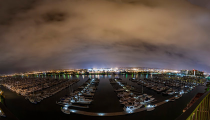 Night High angle view of a harbor