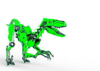 dino raptor robot is planning to attack