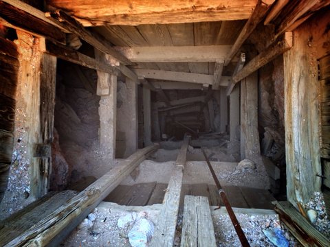 High Angle View Of An Abandoned Mine Shaft