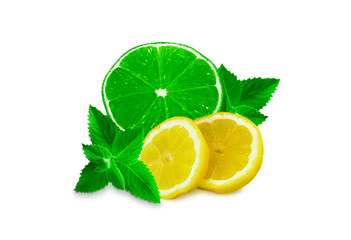 Lemon, mint and lime