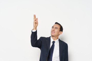 businessman with arms outstretched
