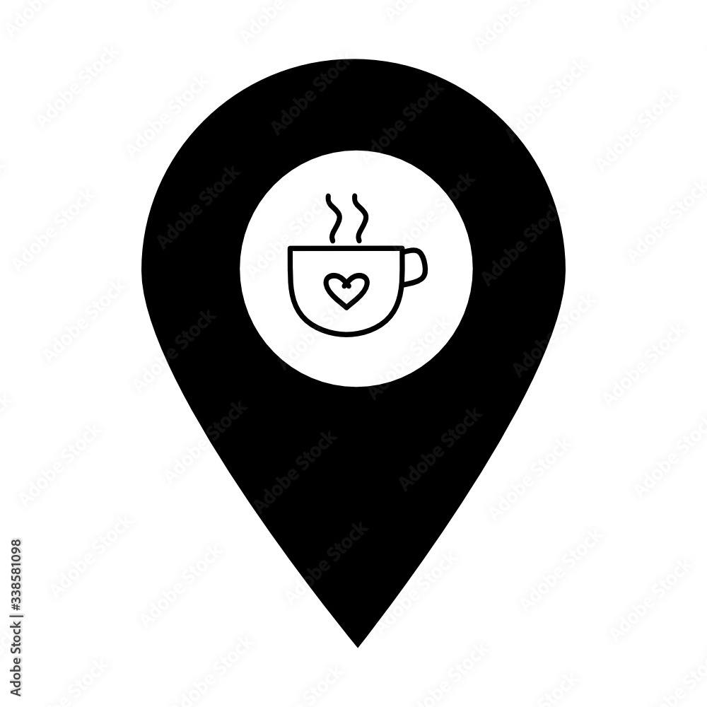Aufkleber set of cafe, restaurant, coffee shop location map pin pointer icon. element of map point for mobile 