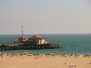 Fototapeta na wymiar High angle view of the Santa Monica Pier
