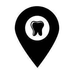 Tooth location map pin icon. Element of map point for mobile concept and web apps. Icon for website design and development, app development. Premium hospital, dental clinic, pharmacy icon sign