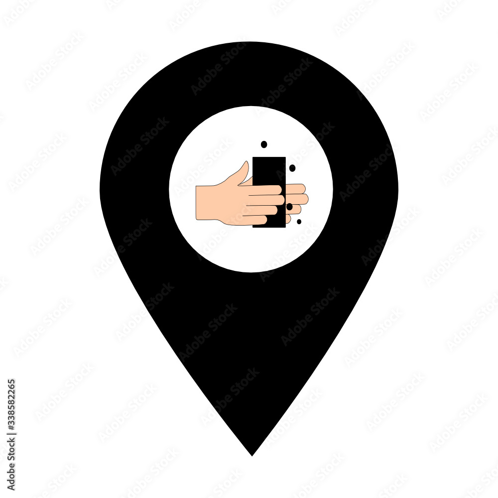 Poster washing hands location map pin pointer icon. element of map point for mobile concept and web apps. i