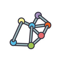 chemical bond icon, flat style