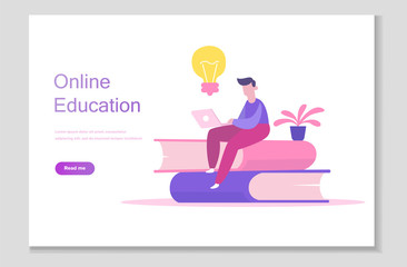 Online school studies from home, university remote learning, getting a degree by taking online courses. Online education system. Digital classroom, flipped class, blended learning and smart classroom