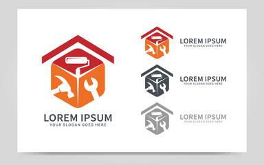 Fototapeta premium Build home logo for construction or architecture company