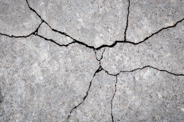 Full frame close-up of cracked weathered concrete background