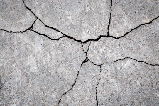 Full frame close-up of cracked weathered concrete background