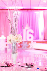 wedding table setting with flowers