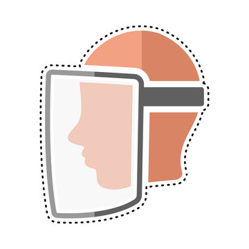 Dotted Line Face Visor Icon