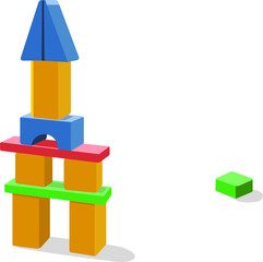Obraz premium colorful tower from baby toy cubes as the symbol of stability