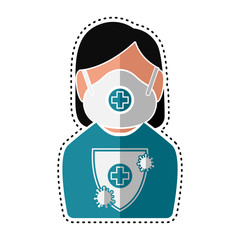 Woman with protection uniform