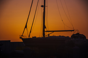 boat beach sunset