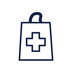 Fototapeta premium medical shopping bag icon, line style
