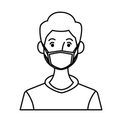 man using face mask character