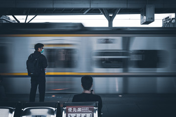 waiting for the train