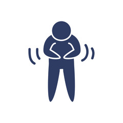 Obraz premium pictogram person with stomach pain, line style