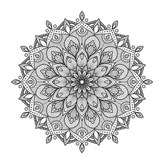 Circular pattern in form of mandala for background, Henna, Mehndi, decoration. Decorative ornament in ethnic oriental style