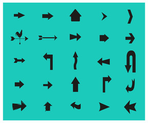 Arrows big black set icons. Arrow icon. Arrow vector collection. Arrow. Cursor. Modern simple arrows. Vector illustration