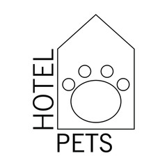 Pet hotel or pet club concept logo in beige and brown color art