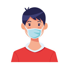 man using face mask character
