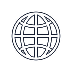 global sphere icon, line style