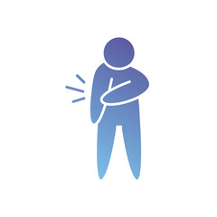 pictogram man with pain, gradient style