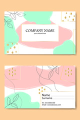 Banner for your business, business card, pale pink and turquoise color