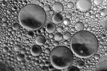 art macro photo abstract black and white background from bubbles closeup