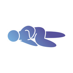 pictogram sickness man lying icon, gradient style