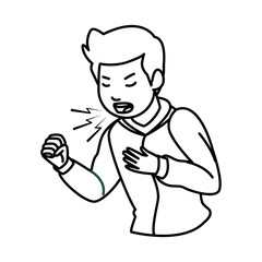 man sick with cough covid19 symptom