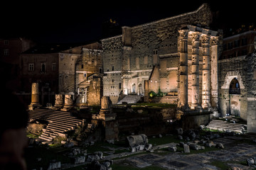 Rome buildings at night