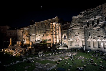 Rome buildings at night