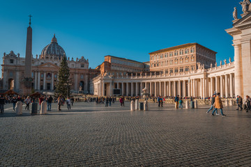 ROME, LAZIO / ITALY - DECEMBER 30 2019: Vatican city before COVID-19