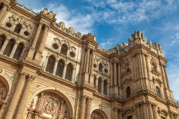 Fototapeta premium Scenic Catholic Central Cathedral of Malaga (Catedral de Encarnacion), Andalusia, Spain