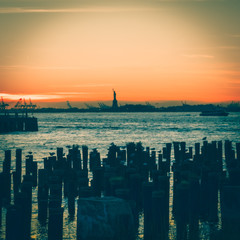 sunset aquatic sky clouds sea dusk sun landscape city sunrise horizon new-york orange nature © Alberto GV PHOTOGRAP
