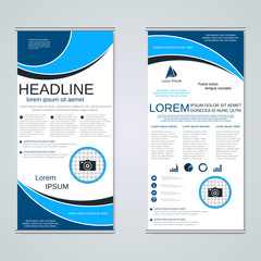 Modern roll-up business banners vector template