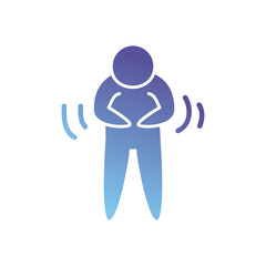 pictogram person with stomach pain, gradient style