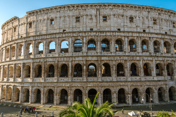 Fototapeta na wymiar Colosseum in Rome before COVID-19 pandemic