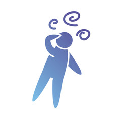 pictogram man with headache icon, gradient style