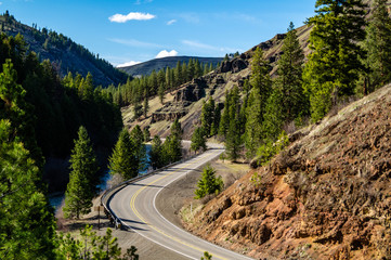 Wallowa Lake Highway 82 in eastern Oregon, USA during Spring