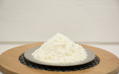 Powdered milk or dehydrated milk.