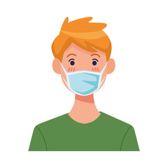 man using face mask character